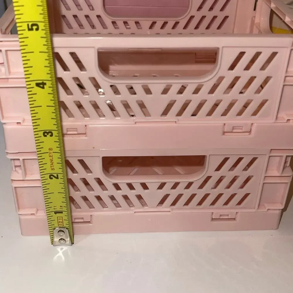 Mini Folding Crates Set Storage Baskets Collapsible Organizer